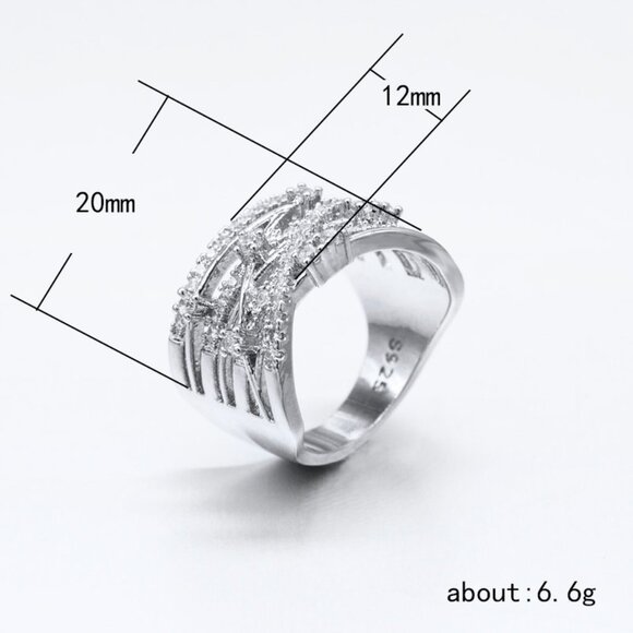 🎀 Multi Layer Exquisite Shiny Zircon Stackable Rings for Women, EVGG1310 - Picture 6 of 7